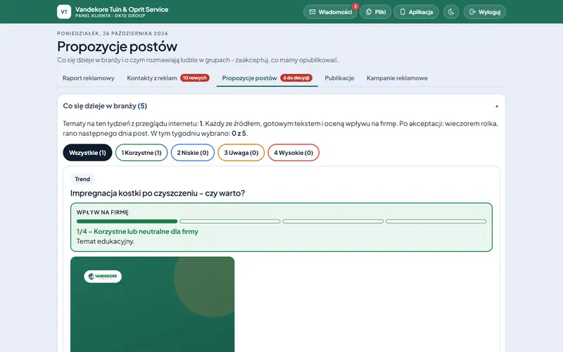 Post proposals to approve in the portal